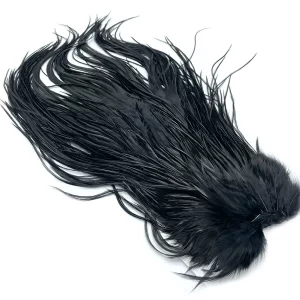 Saddle Black dyed over white Hareline.