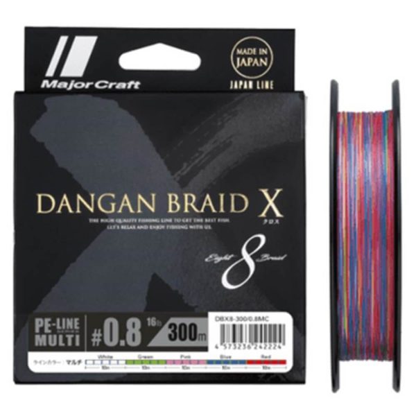 Dangan braid X 8 braid multicolor 300mts majorcraft